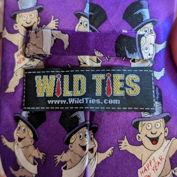 Wild Ties Dancing Baby Happy New Year Tie - Picture 7 of 7